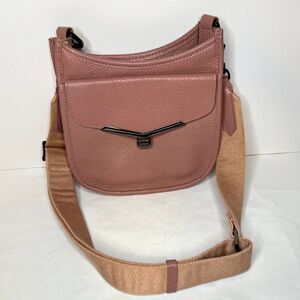 Valentina Botkier Saddle Leather Hobo Blush Pink Crossbody Shoulder Bag Womens